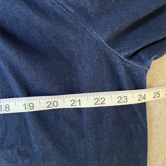 NWT Chico’s Dark Wash Denim Stretch Convertible Popover Swing 3/4 Sleeve Top - Picture 8 of 12